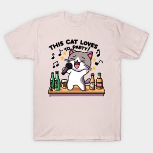 This Cat Loves to Party! Light variant T-Shirt